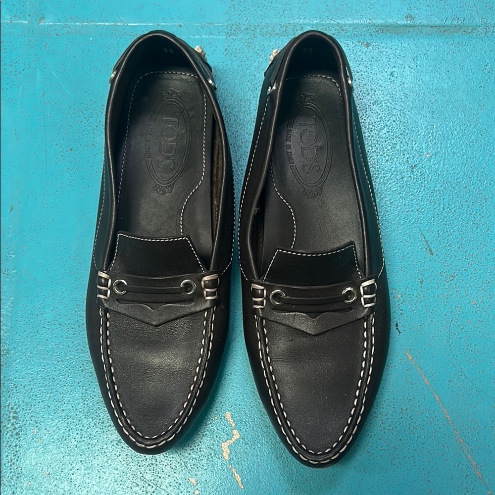 Black Leather Men's Loafers